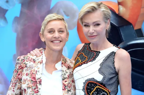 LONDEN, ENGELAND - JULI 10: Ellen DeGeneres en Portia de Rossi wonen de Britse première van